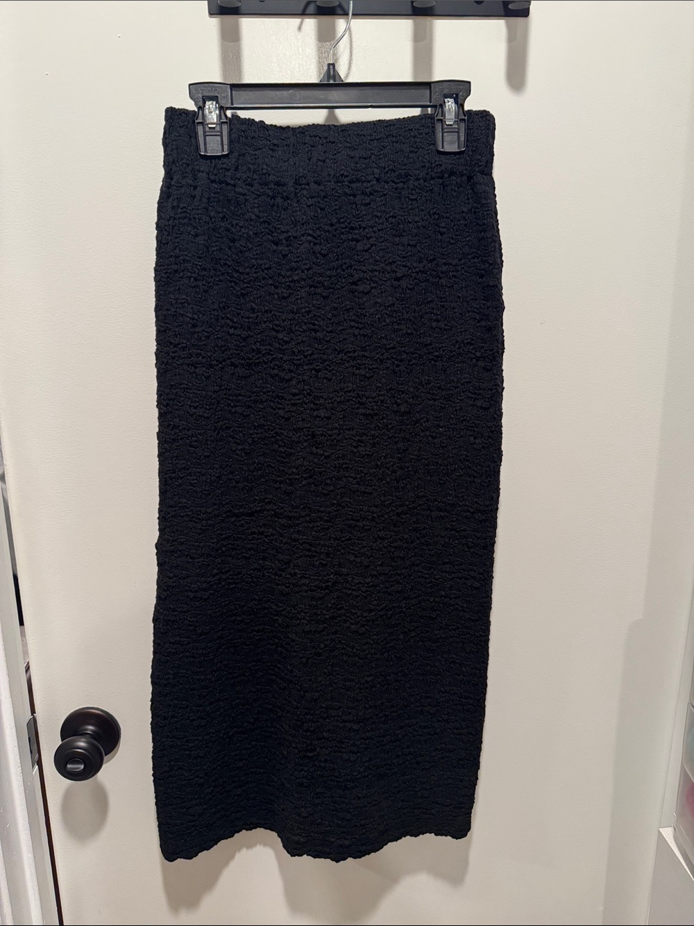 Vince Black Textured Maxi Skirt
